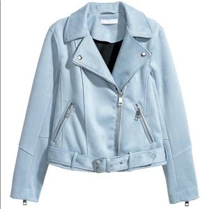 Faux blue suede jacket🐦